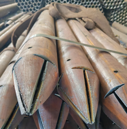营口出尖打孔加工无缝注浆钢花管注浆管厂家